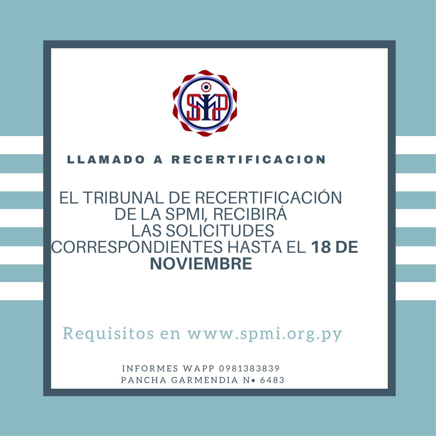 Llamado a Recertificación